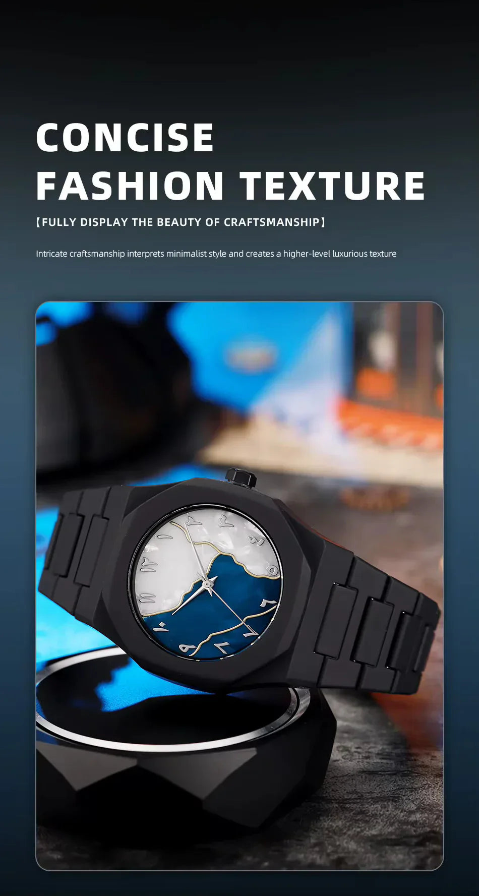 Men's Black Stainless Steel Watch with Arabic Numerals – Japan Miyota Quartz