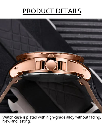 ONOLA 3809 Men's Luxury Gold Quartz Watch – Elegant Design, Waterproof