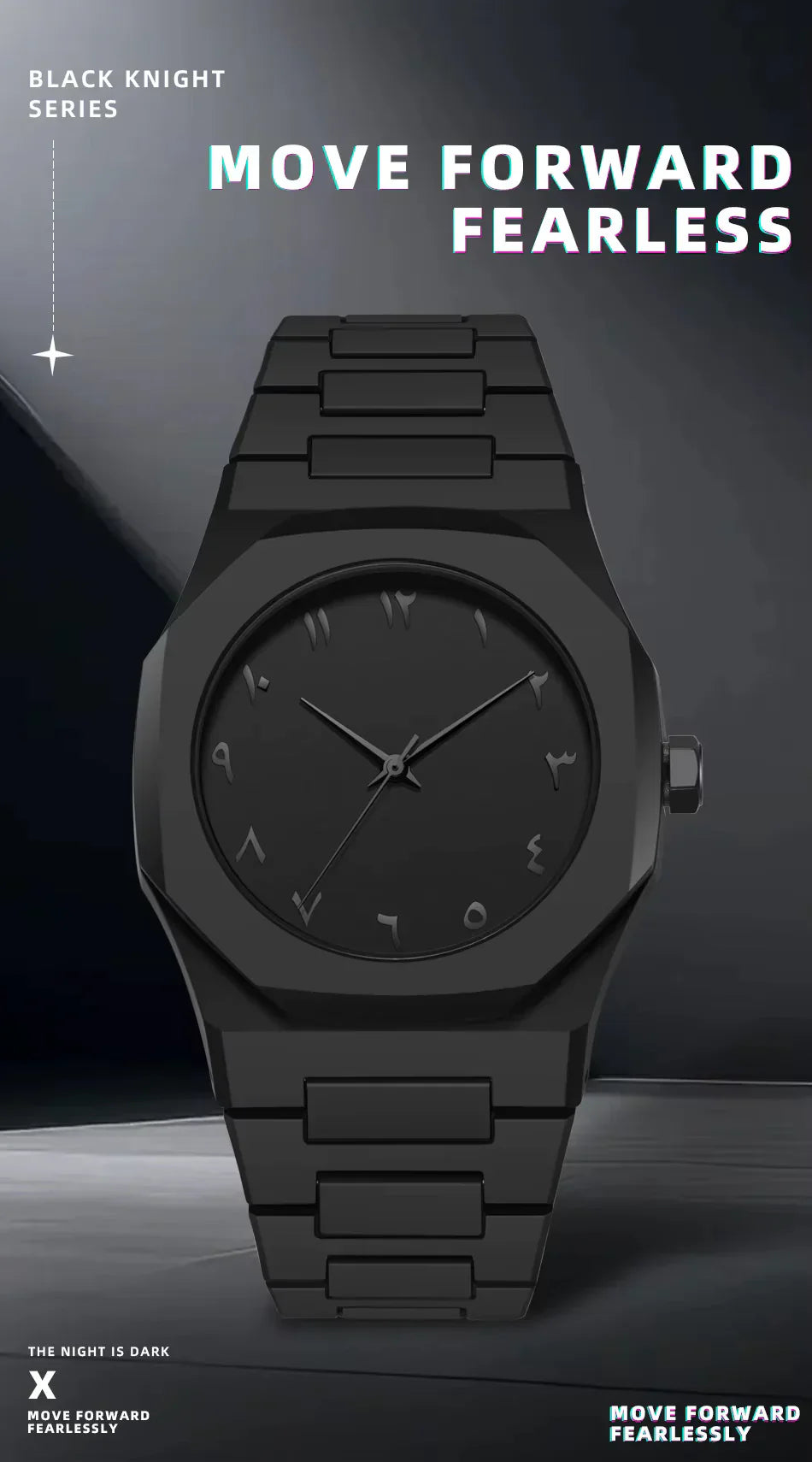 Men's Black Stainless Steel Watch with Arabic Numerals – Japan Miyota Quartz