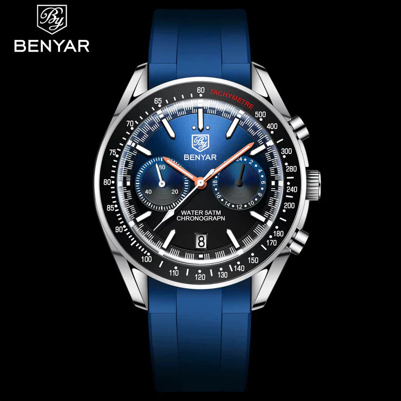 BENYAR Men’s Luxury Chronograph Watch – Waterproof, Stainless Steel
