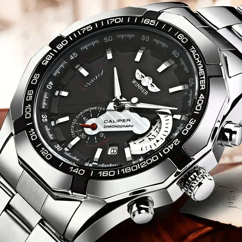 Men's Skeleton Mechanical Watch – Stylish, Automatic, Battery-Free
