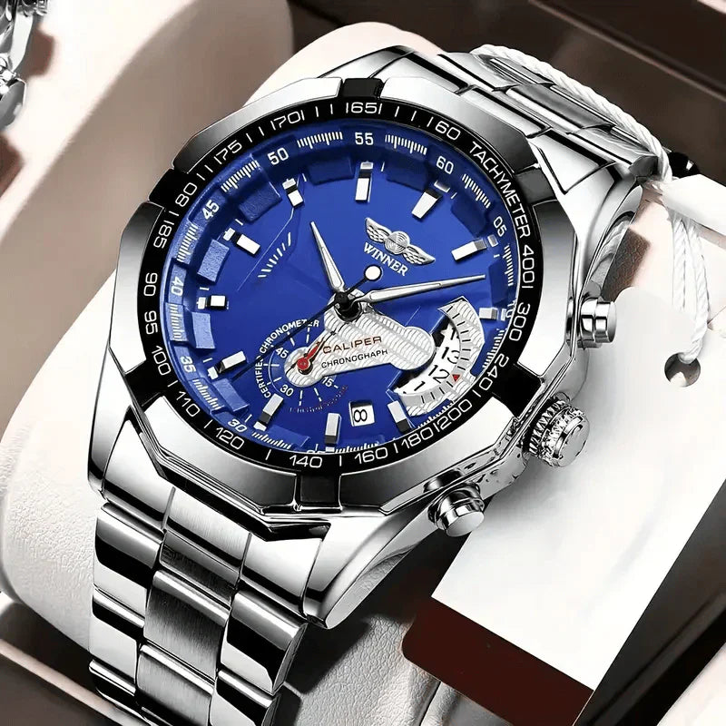 Men's Skeleton Mechanical Watch – Stylish, Automatic, Battery-Free