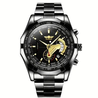 Men's Skeleton Mechanical Watch – Stylish, Automatic, Battery-Free