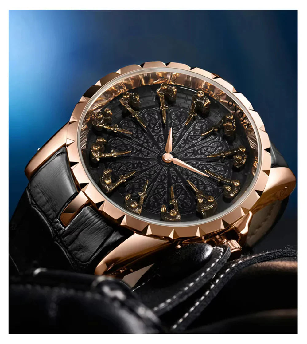 ONOLA 3809 Men's Luxury Gold Quartz Watch – Elegant Design, Waterproof