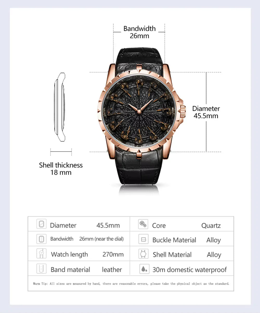 ONOLA 3809 Men's Luxury Gold Quartz Watch – Elegant Design, Waterproof