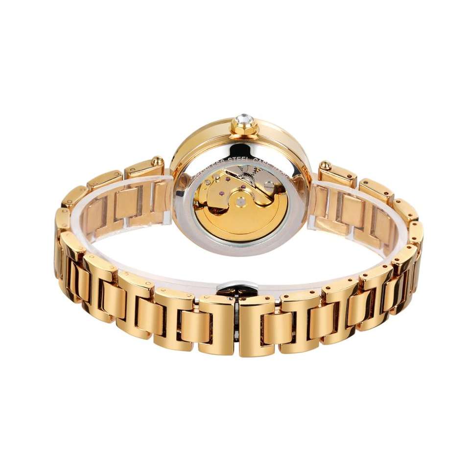 Luxury Women Watches with Carving Flower Automatic Mechanical