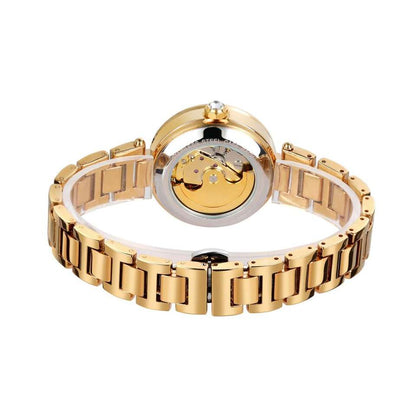 Luxury Women Watches with Carving Flower Automatic Mechanical
