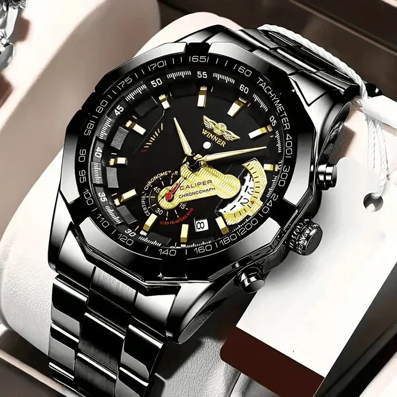 Men's Skeleton Mechanical Watch – Stylish, Automatic, Battery-Free